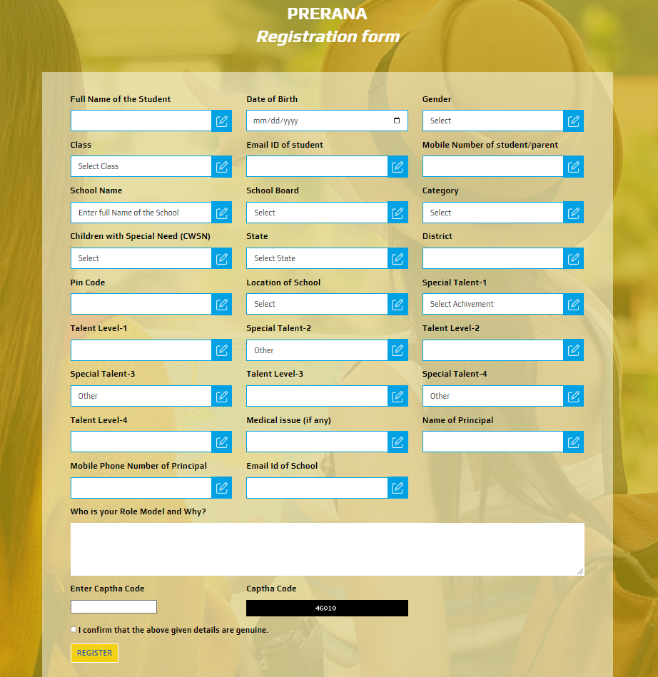 prerna portal Registration